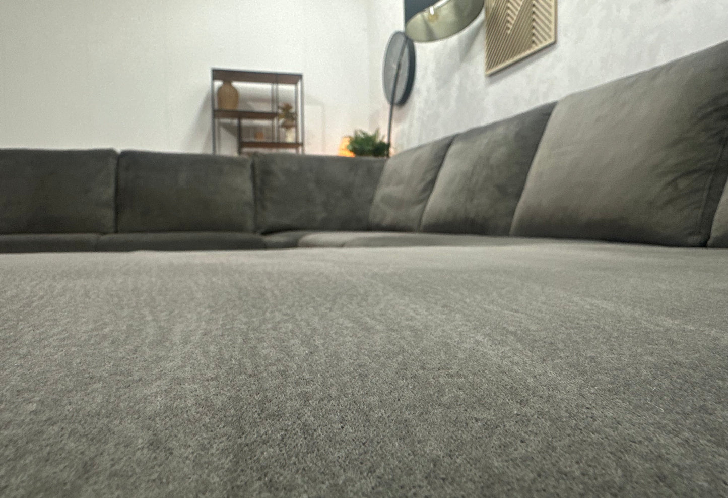 Antraciet Velvet U Bank ~ Losse Rugkussens Met Afneembare Hoezen