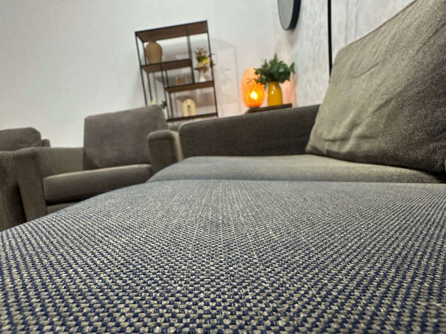 Grijze/Bruine 2.5-Zits Bank Inc Fauteuils ~ Losse Kussens Met Afneembare Hoezen