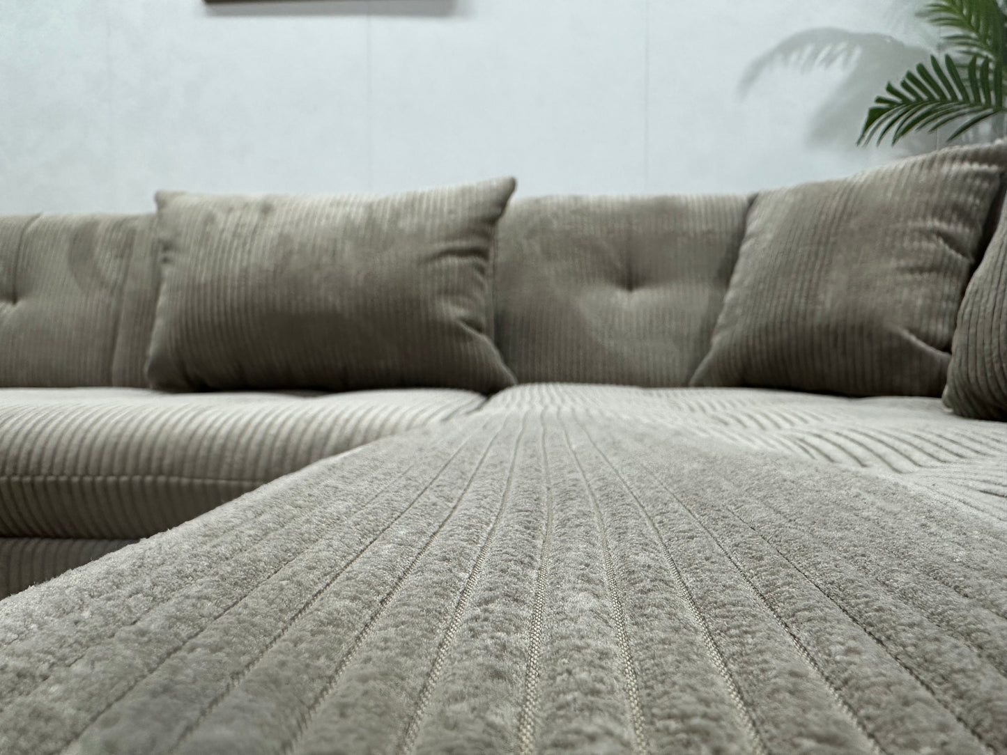 !Showroommodel! Licht Bruine Ribstof U Bank