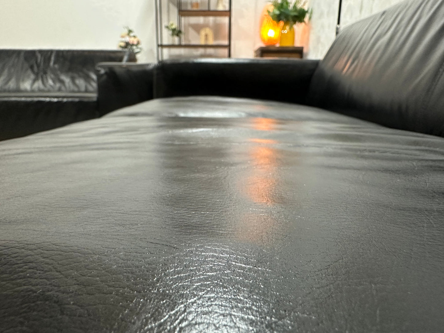 Zwarte Echt Lederen Banken Set ~ Geïmpregneerd