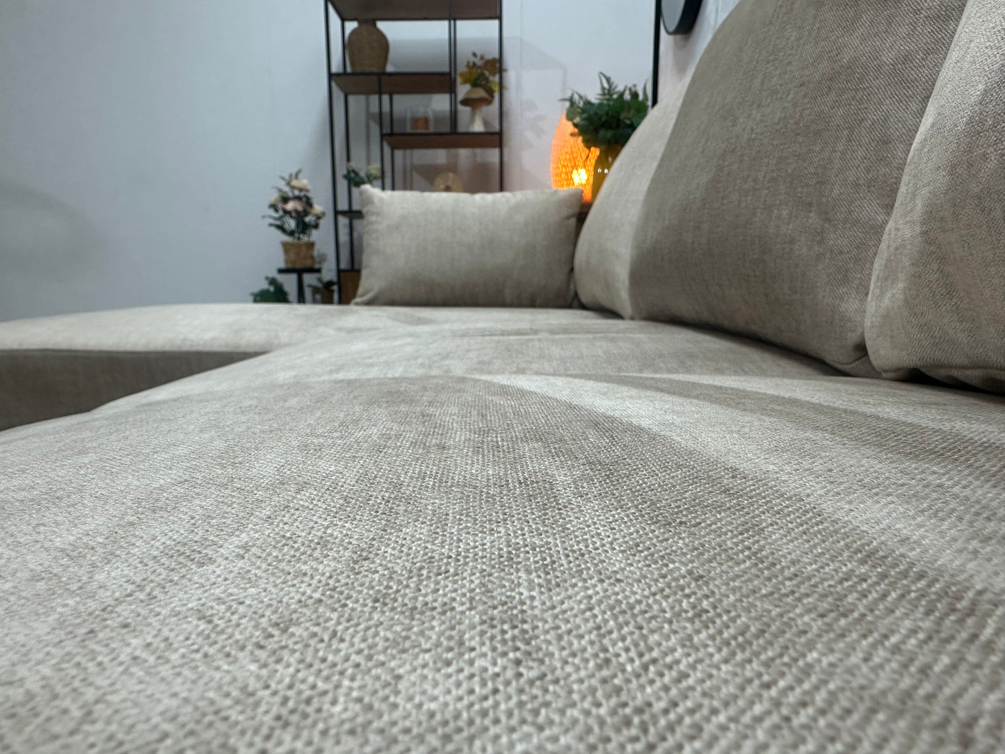 !Showroommodel! Beige Velvet U Bank