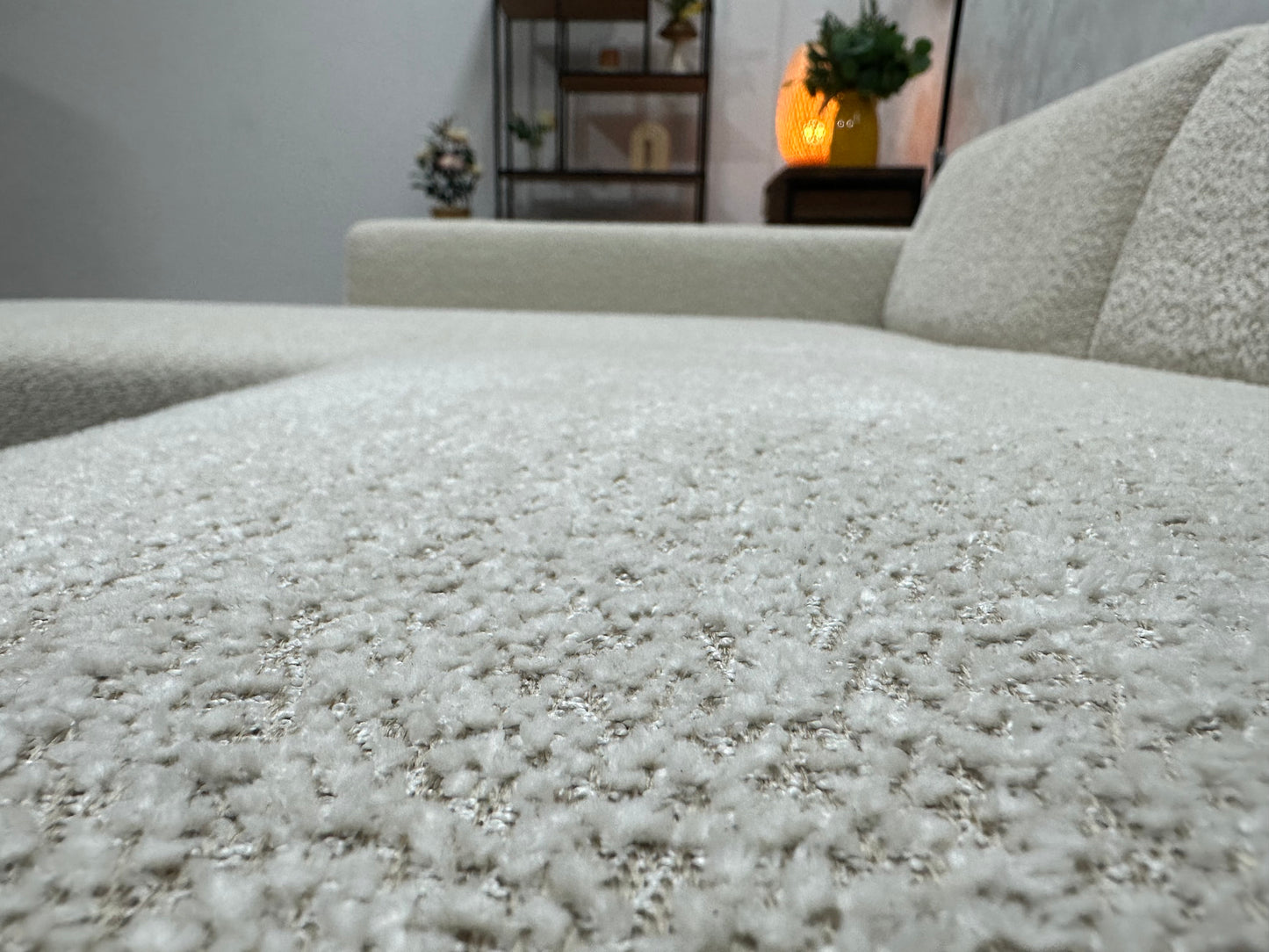 !Showroommodel! Witte Bouclé Hoekbank