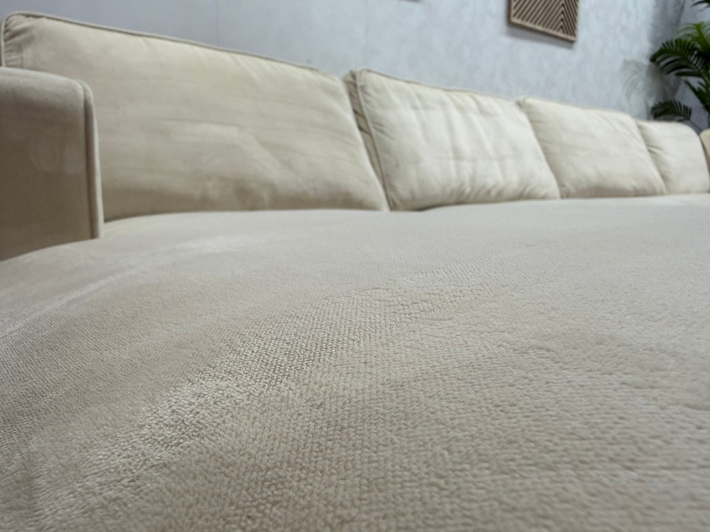 Crème Velvet U Bank ~ Losse Kussens Met Afneembare Hoezen