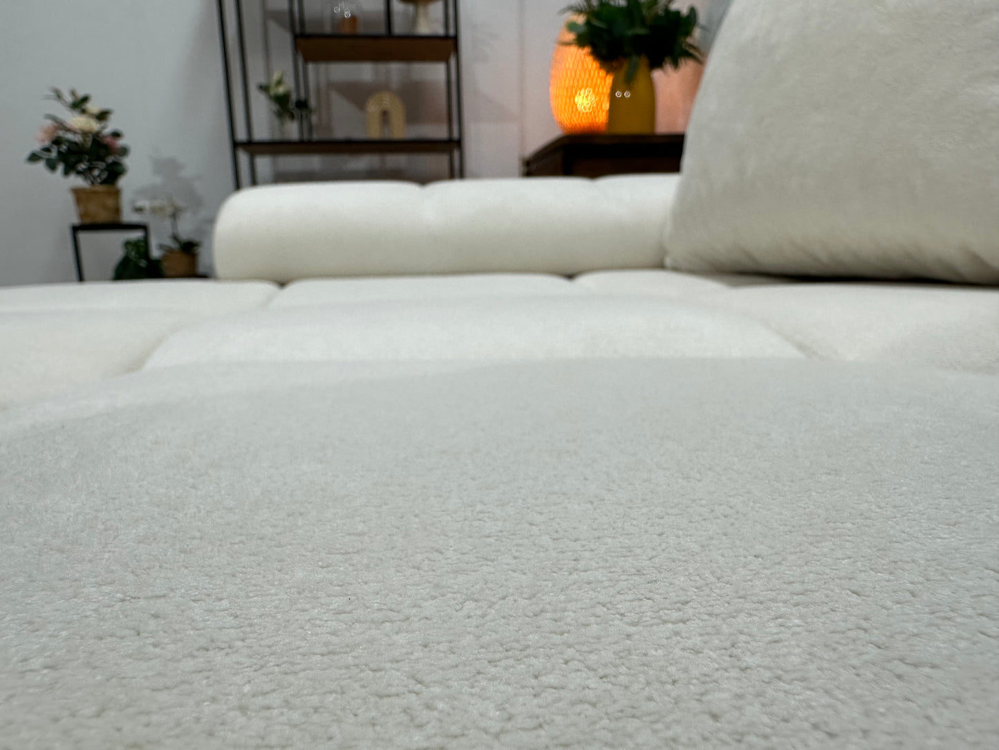 !Showroommodel! Witte Velvet Hoekbank