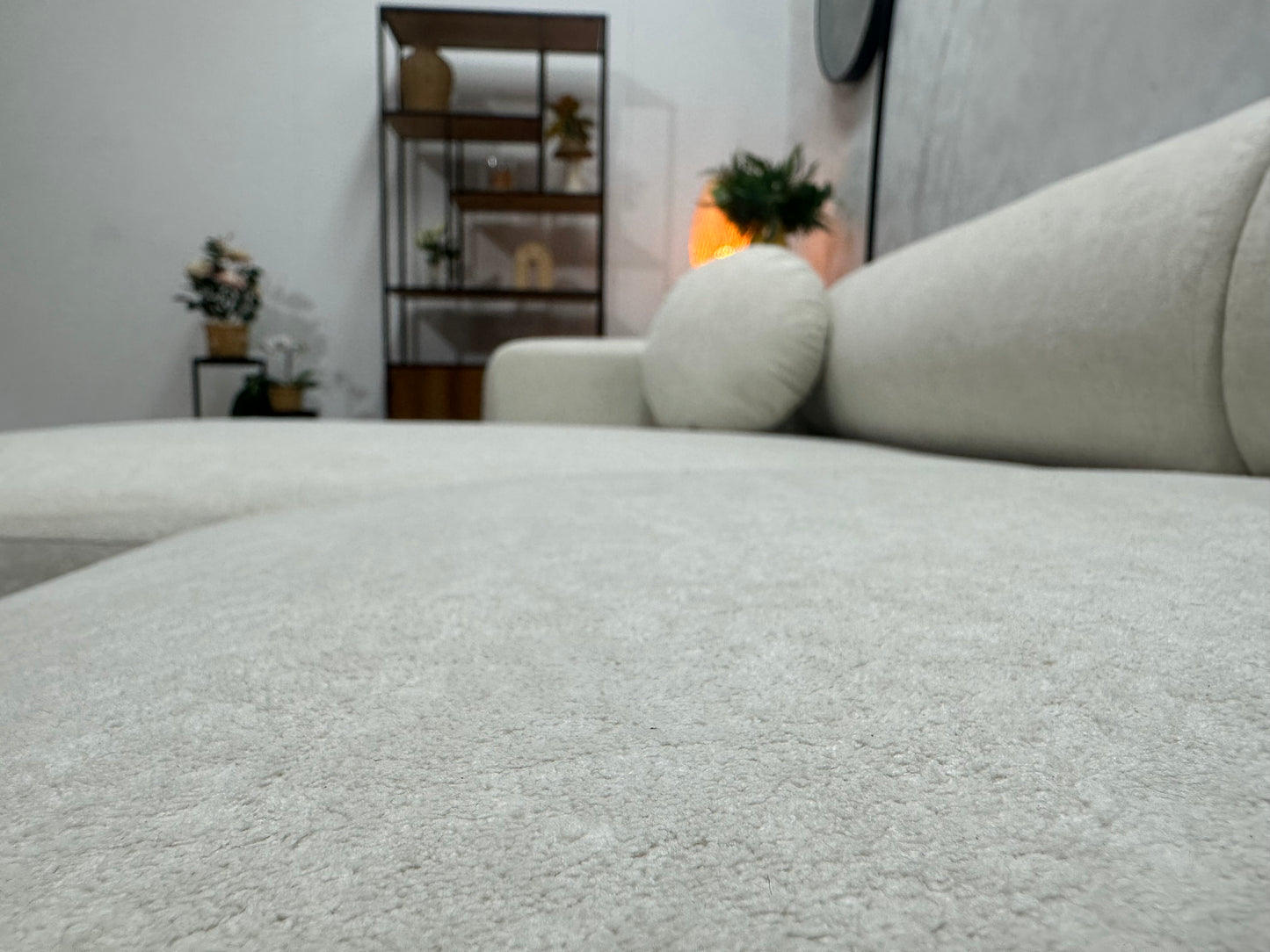 !Showroommodel! Witte Velvet Hoekbank ~ Slaapfunctie