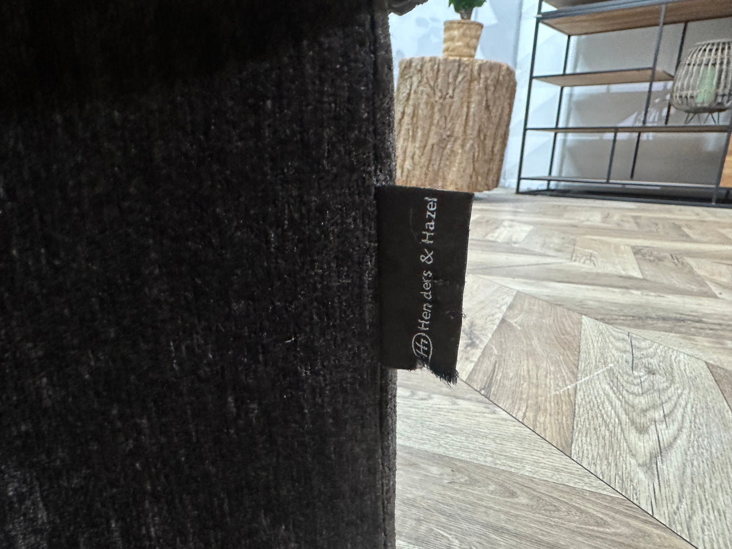 H&H Bruine Velvet Hoekbank ~ Losse Kussens Met Afneembare Hoezen
