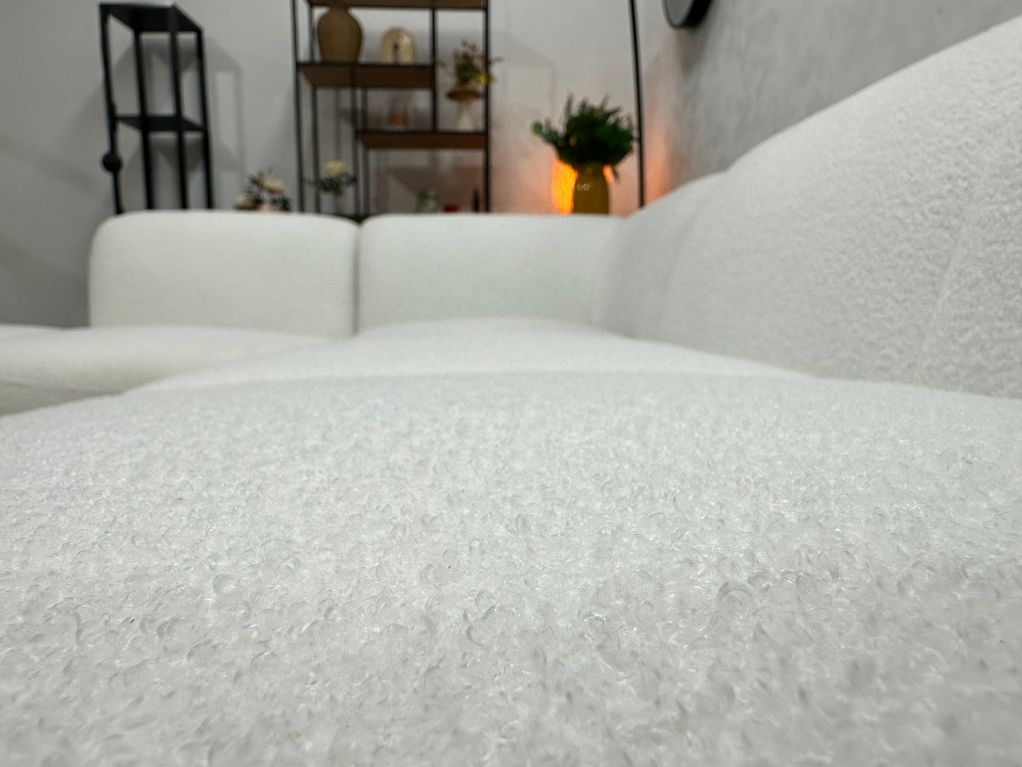 !Showroommodel! Witte Bouclé U Bank