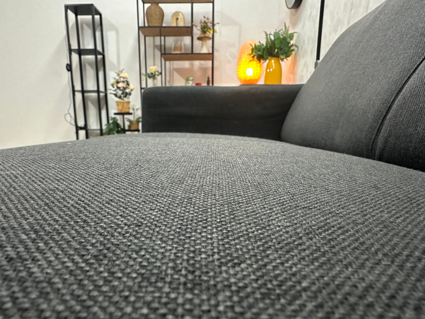 Antraciet 2.5-Zits Bank ~ Vaste Kussens