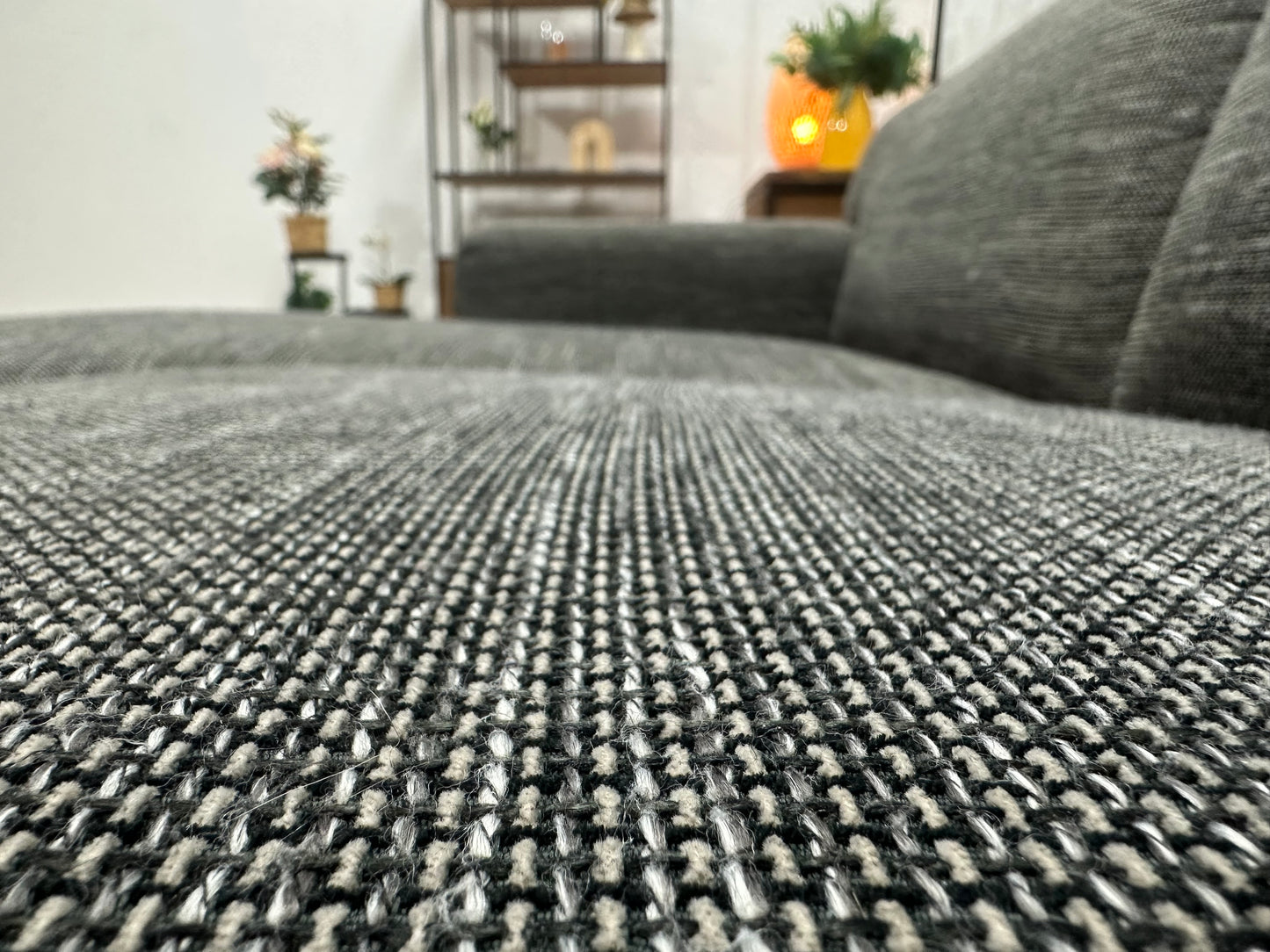 Antraciet Hoekbank ~ Vaste Kussens