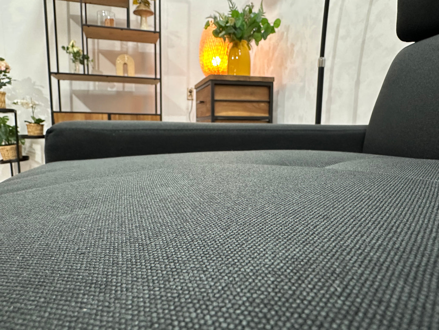 !Showroommodel! Zwarte Hoekbank ~ Verstelbare Hoofdsteunen