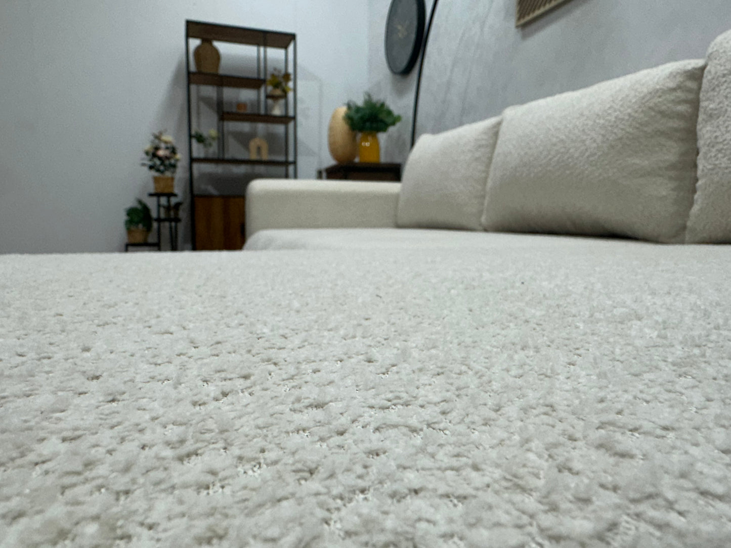 !Showroommodel! Witte Bouclé Hoekbank