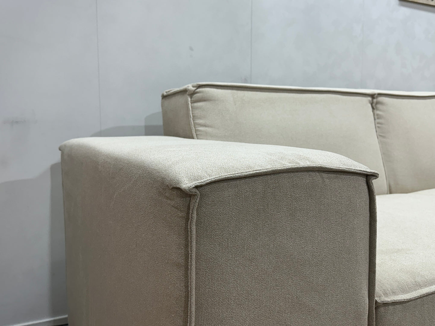 !Showroommodel! Crème Suède Stoffen Hoekbank