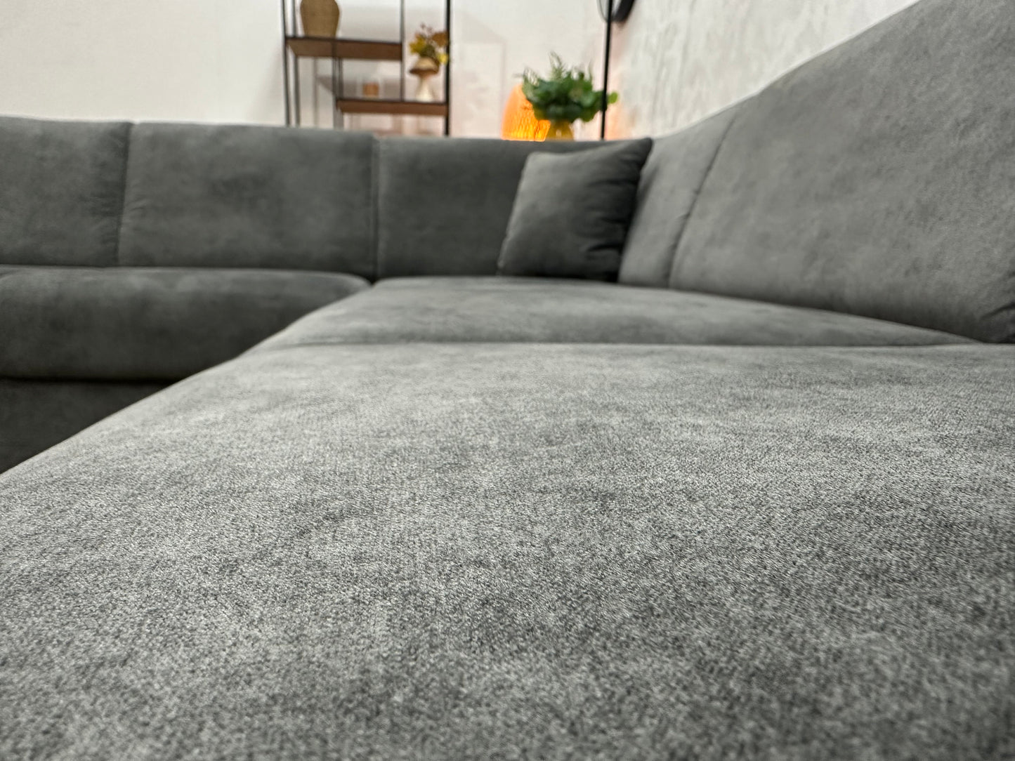 !Showroommodel! Antraciet Velvet Hoekbank