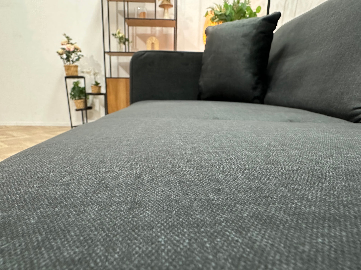 !Showroommodel! Zwarte Velvet Hoekbank