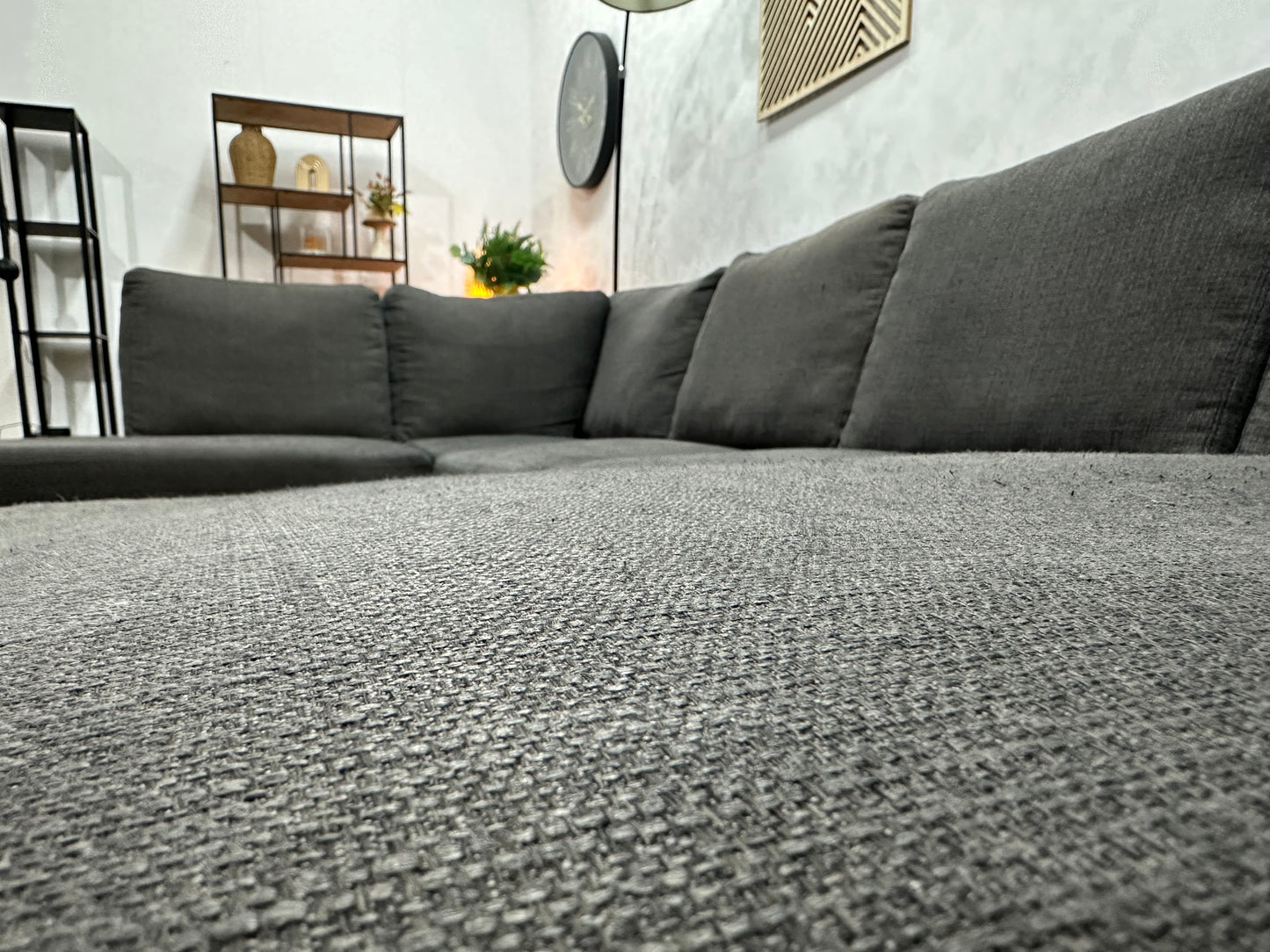 Antraciet U Bank ~ Losse Rugkussens Met Afneembare Hoezen