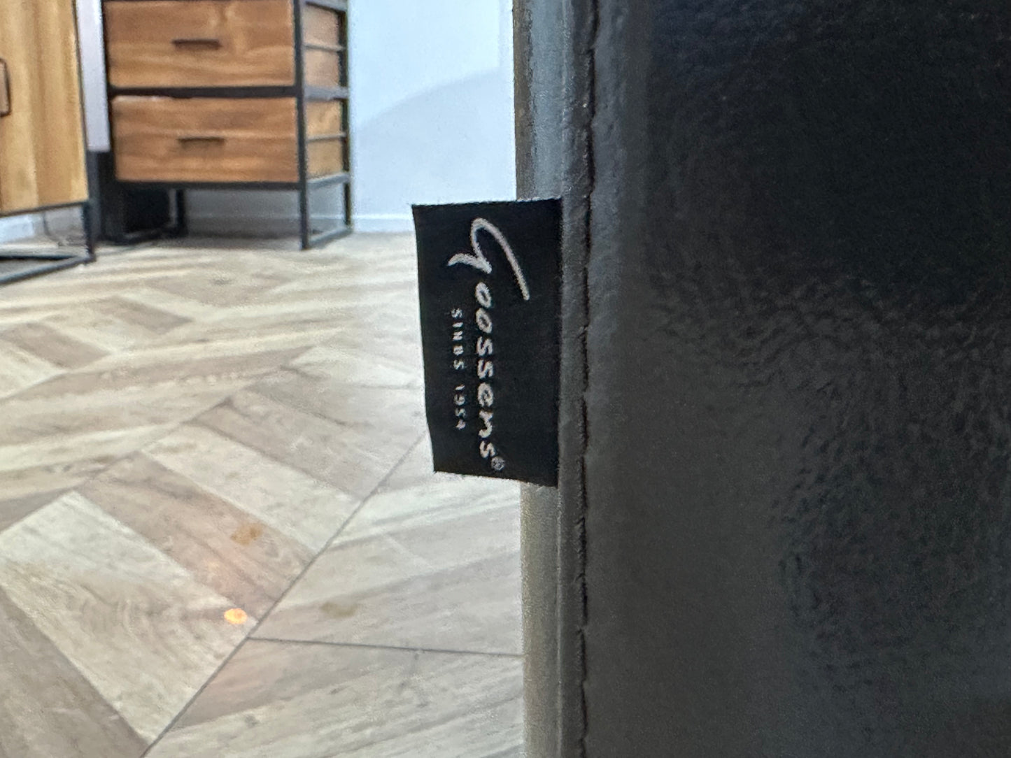 Goossens Zwarte Echt Lederen Hoekbank ~ Geïmpregneerd