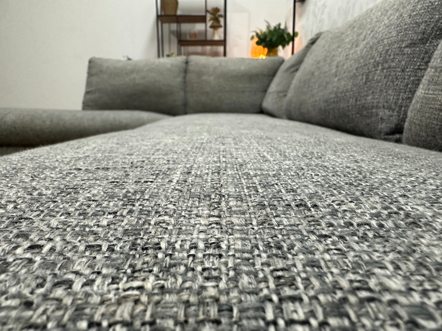 Grijze Hoekbank ~ Losse Rugkussens Met Afneembare Hoezen