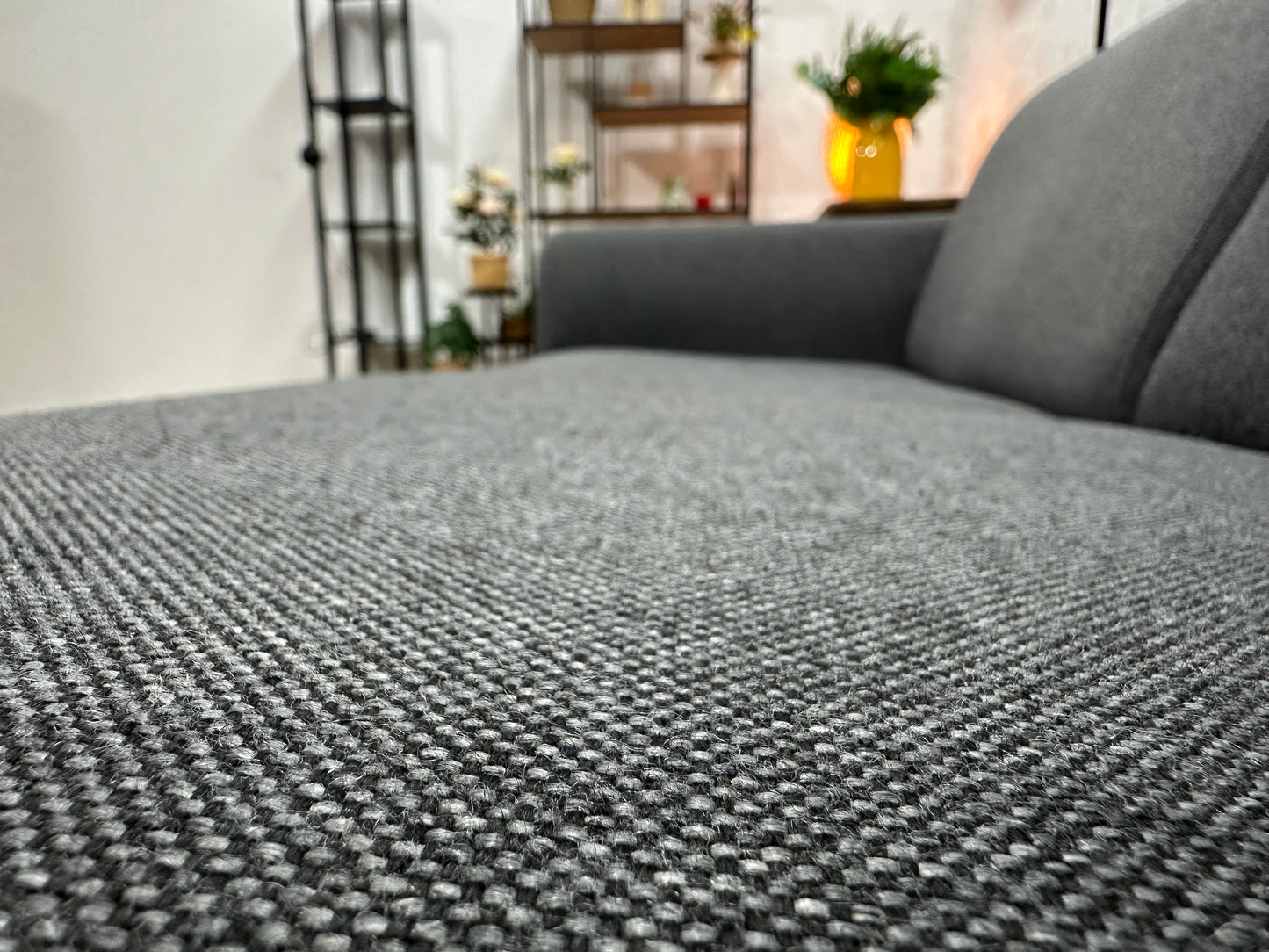 Antraciet Hoekbank ~ Vaste Kussens