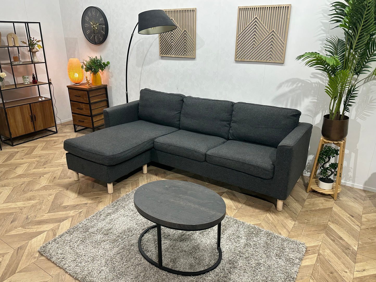 Antraciet Hoekbank ~ Losse Kussens Met Afneembare Hoezen