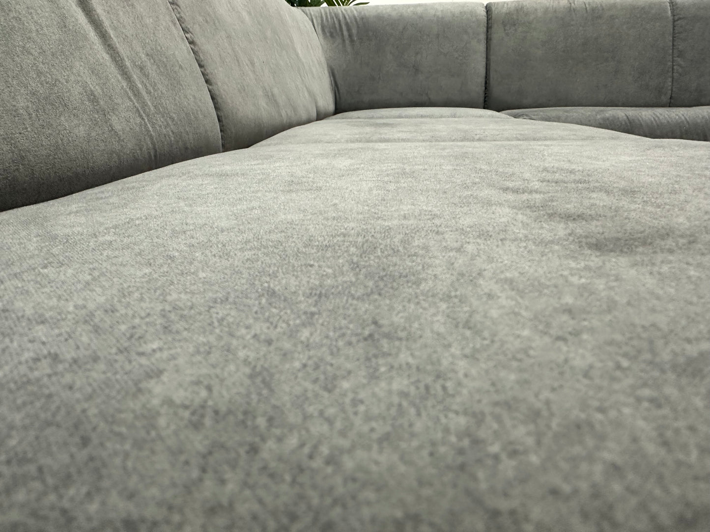 !Showroommodel! Antraciet Suède Stoffen Hoekbank