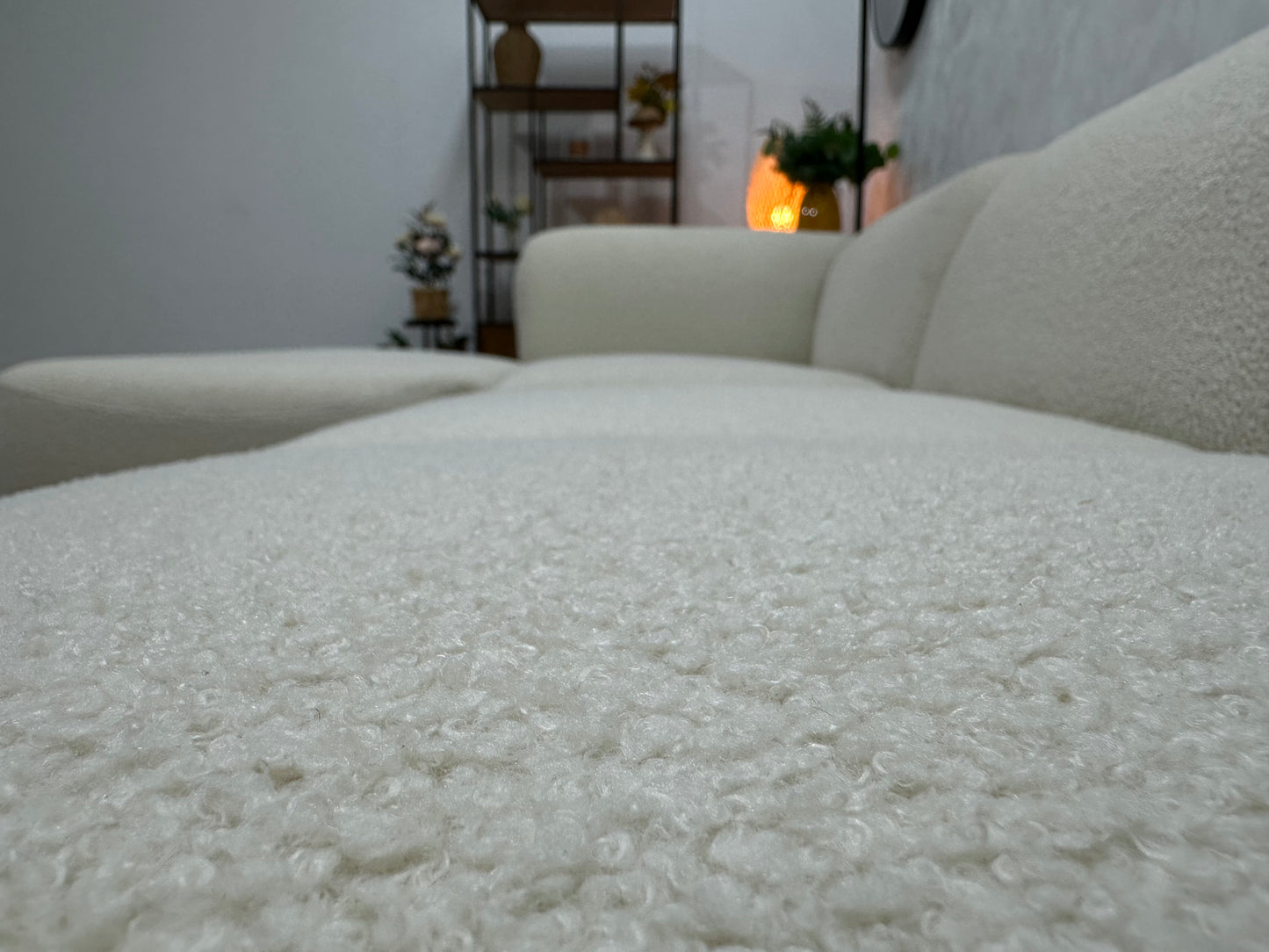 !Showroommodel! Witte Bouclé U Bank