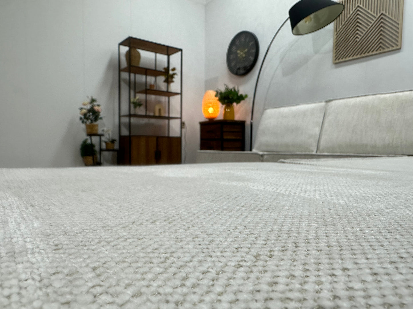 Witte Suède Stoffen Modulaire Hoekbank ~ Meerdere Opstellingen