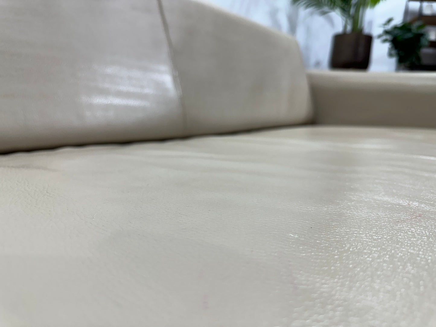 Crème Echt Lederen Banken Set Inc. Fauteuil ~ Geimpregneerd