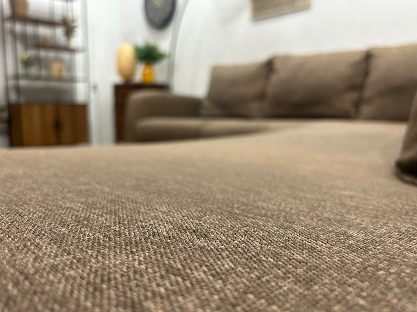 Licht Bruine Hoekbank ~ Losse Rugkussens Met Afneembare Hoezen