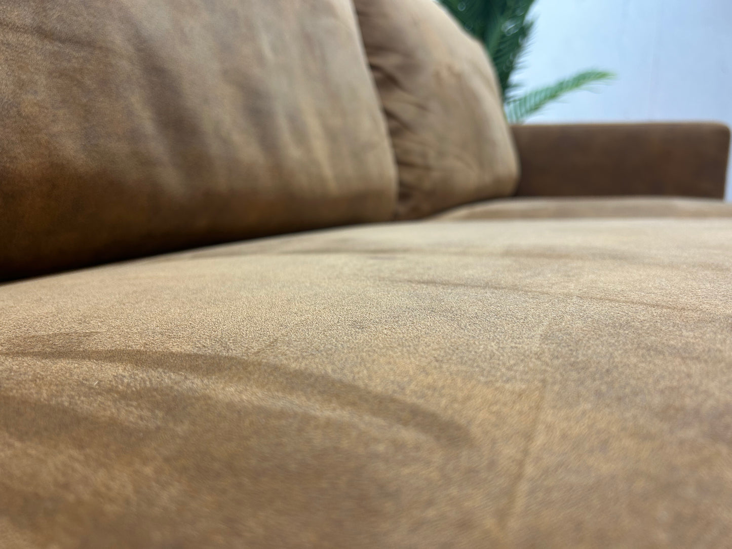 Cognac Bruine Suède Stof 3-Zits Bank Inc. Hocker