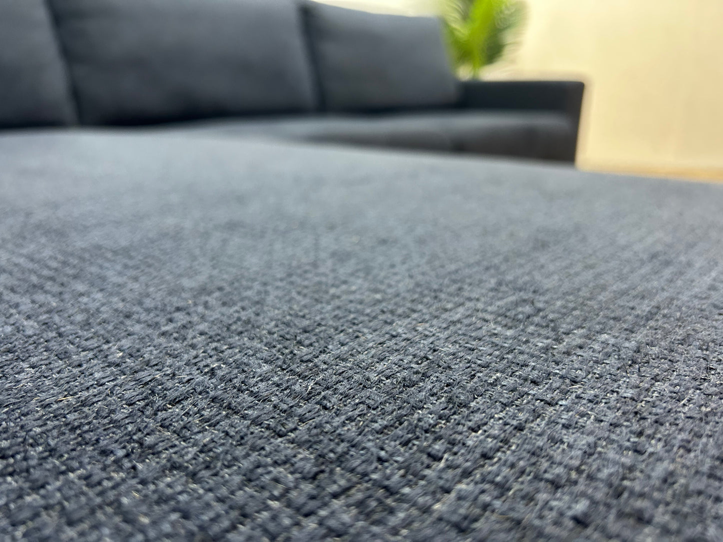 Donker Blauwe Hoekbank Inc. hocker ~ Losse Rugkussens Met Afneembare Hoezen
