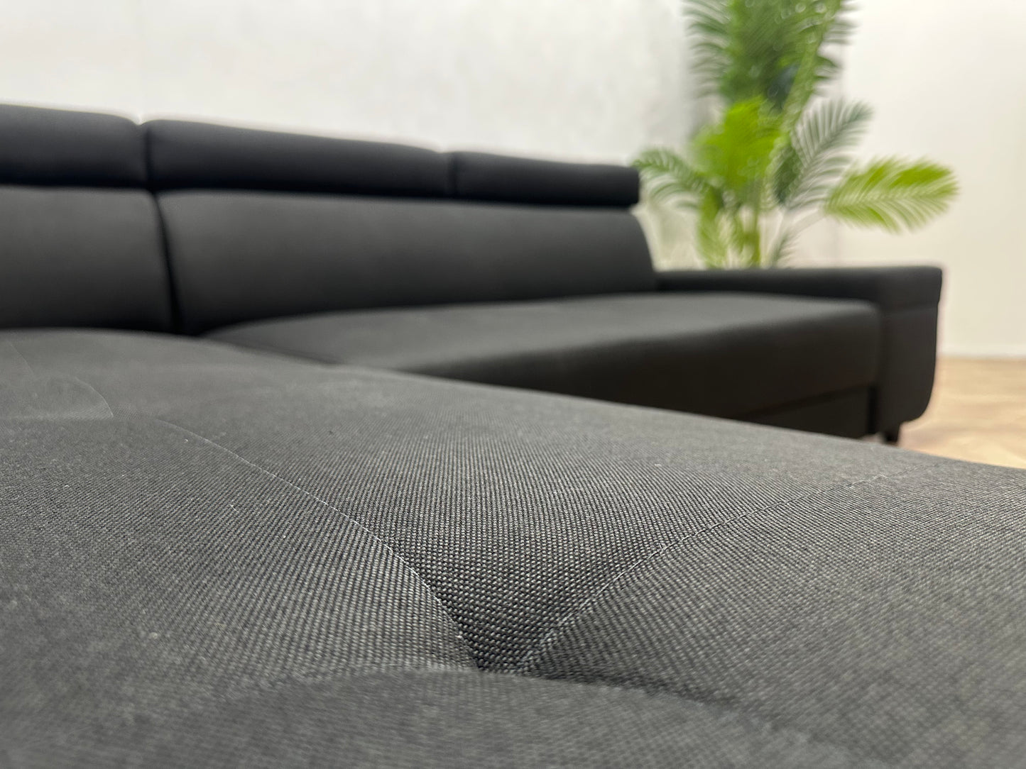 !Showroom Model! Zwarte Hoekbank ~ Verstelbare Hoofdsteunen