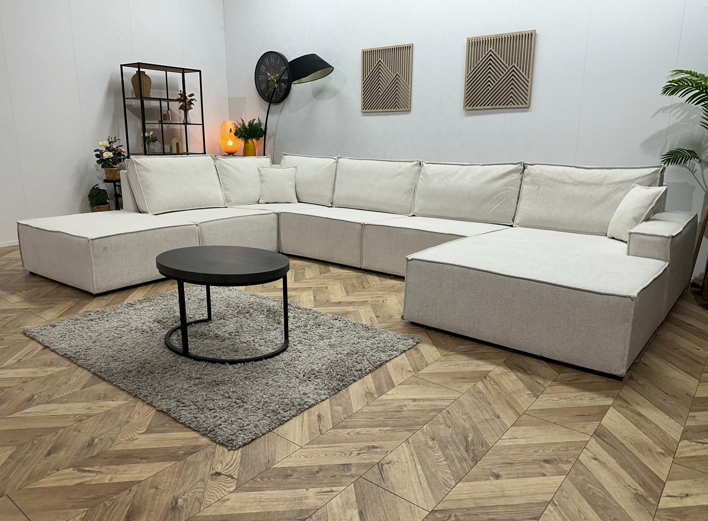!Showroommodel! Crème Stoffen U Bank