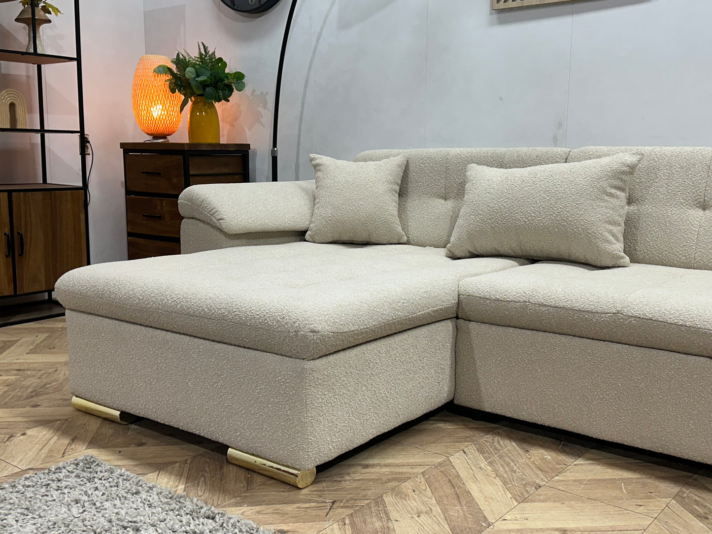 !Showroommodel! Witte Bouclé U Bank