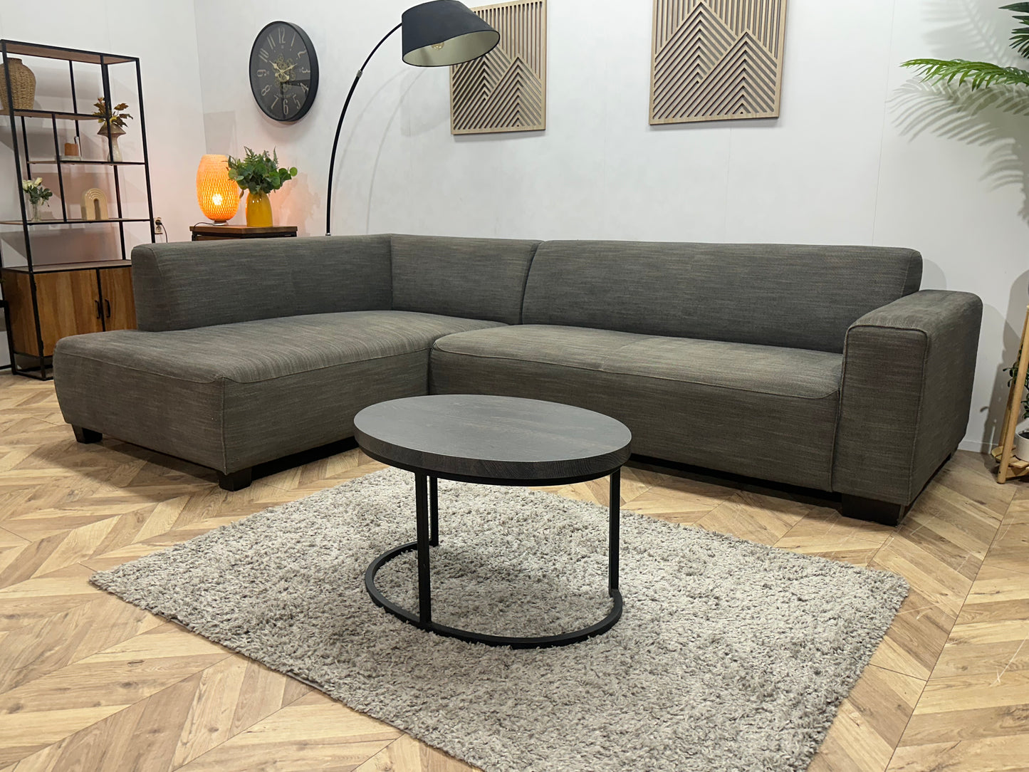 In.House Antraciet Hoekbank ~ Vaste Kussens