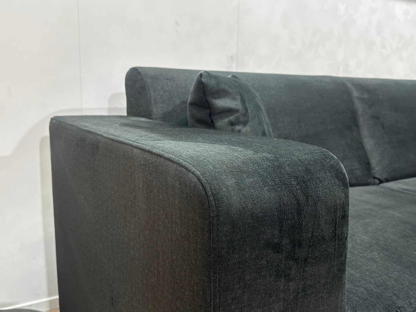 !Showroommodel! Zwarte Velvet Hoekbank