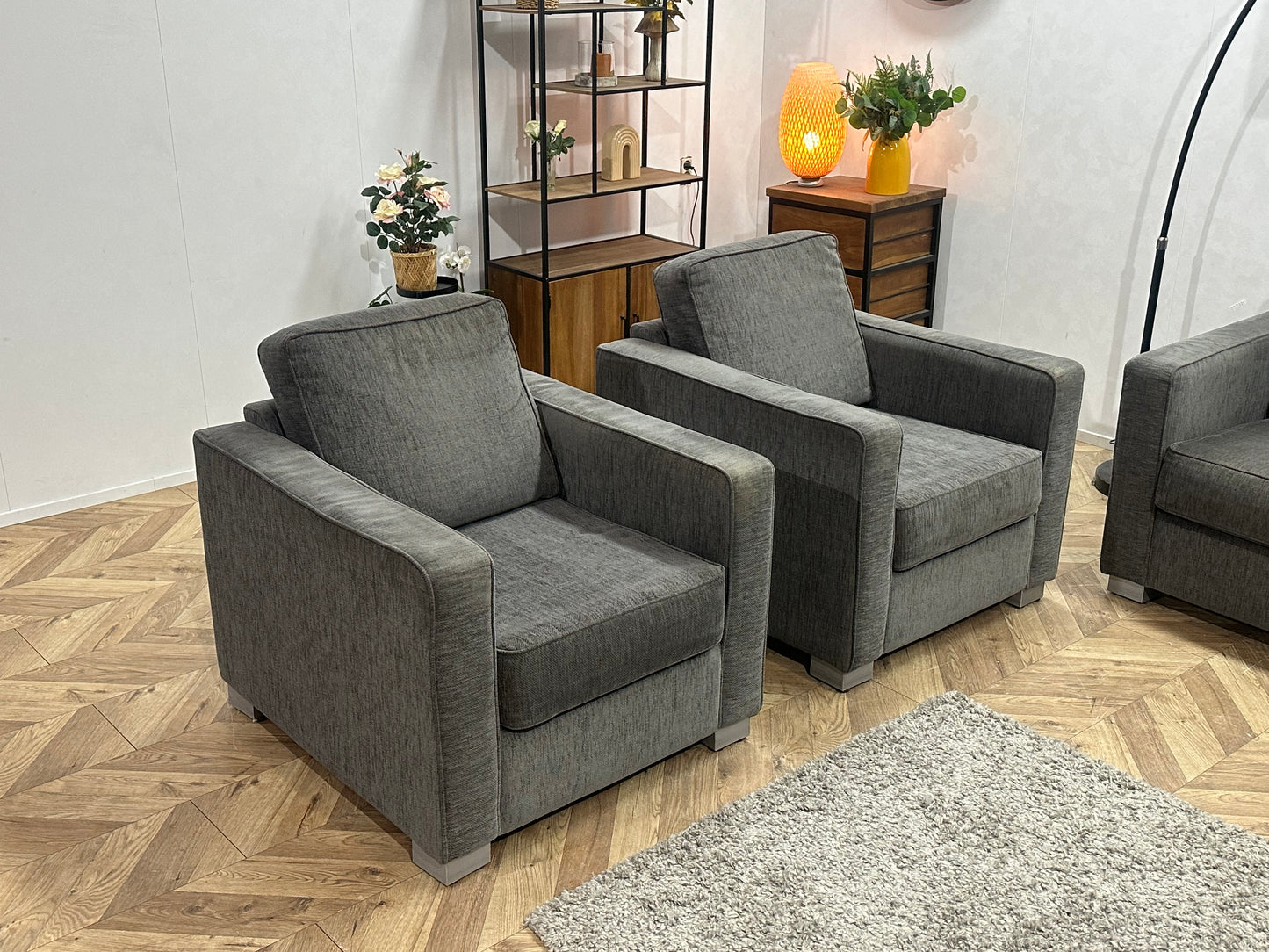 Montèl Grijze Hoekbank Inc Fauteuils ~ Losse Kussens Met Afneembare Hoezen