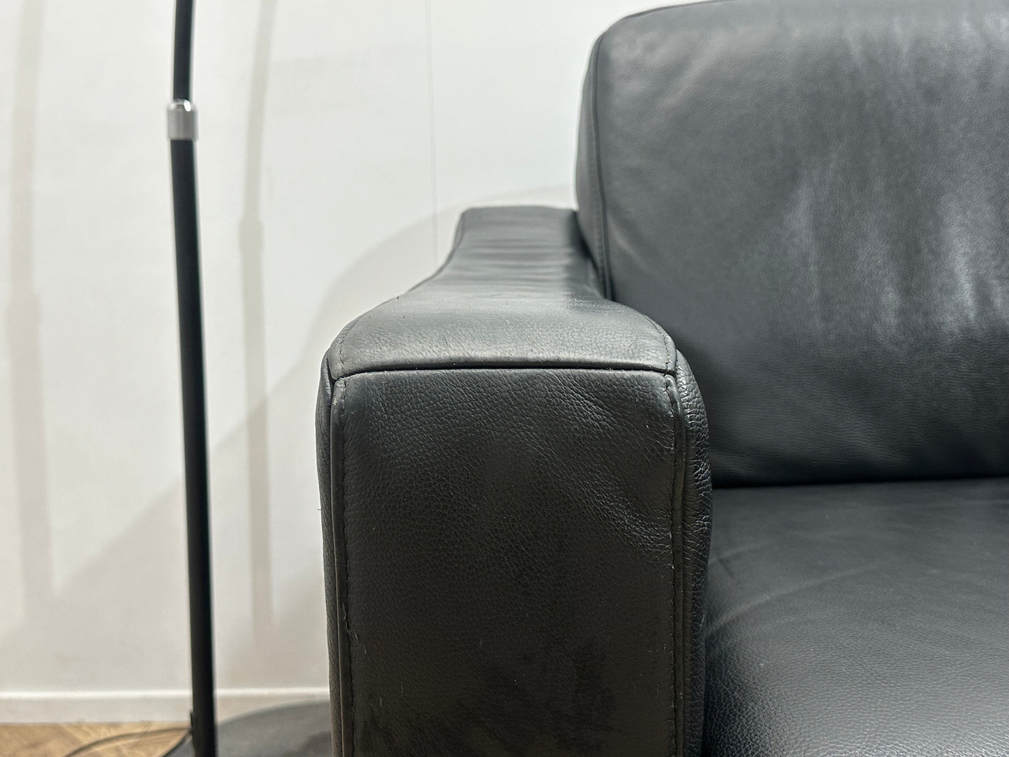 Zwart Echt Lederen 2.5-Zits Bank ~ Vaste Kussens