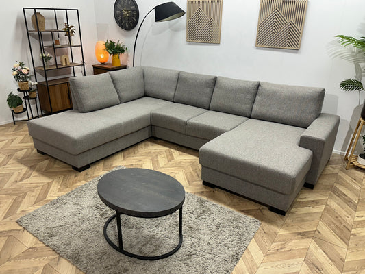 Grijze Hoekbank ~ Losse Rugkussens Met Afneembare Hoezen