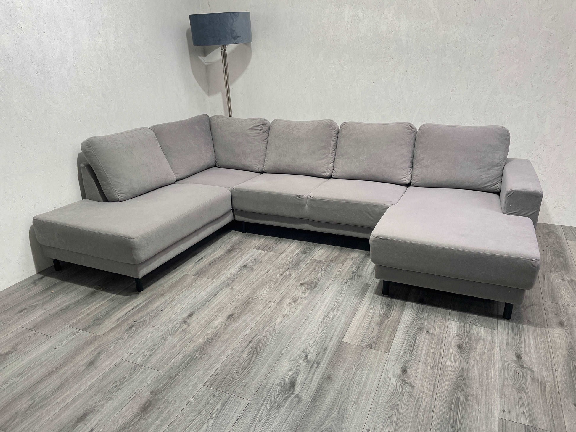 Licht Grijze U Bank ~ Losse Rugkussens