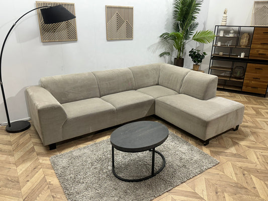 Beige Hoekbank ~ Vaste Kussens