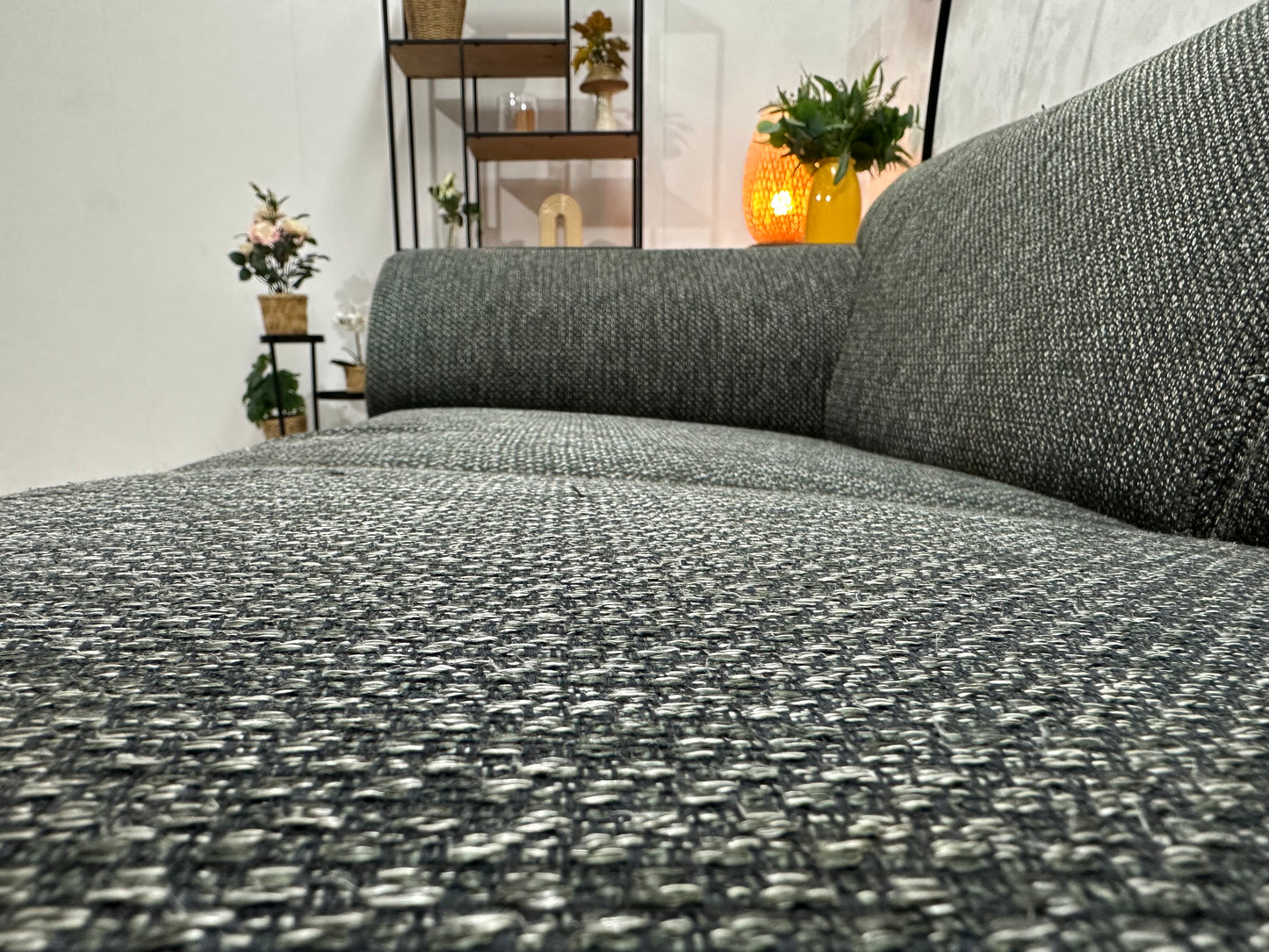 Antraciet Hoekbank ~ Vaste Kussens