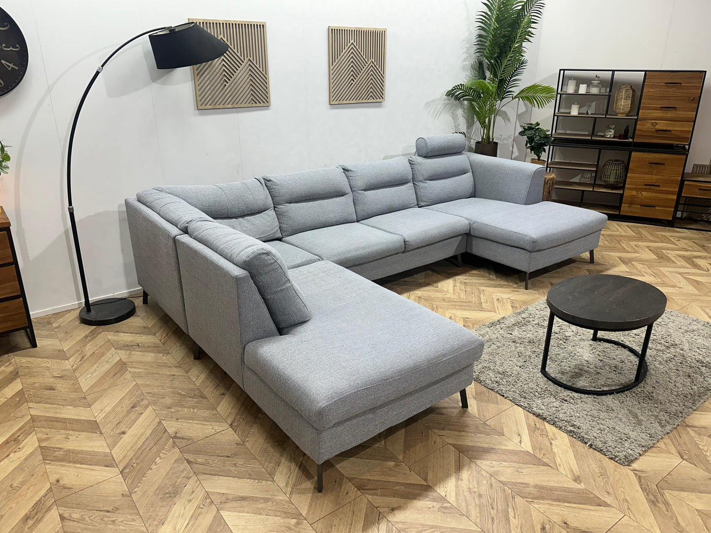 Licht Grijze U Bank ~ Vaste Kussens