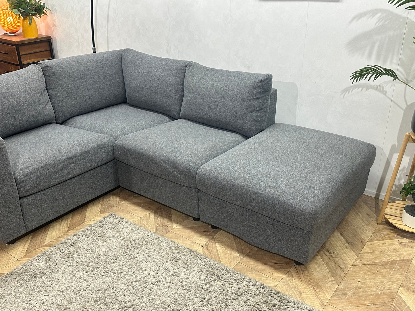Grijze Design Hoekbank ~ Losse Kussens Met Afneembare Hoezen