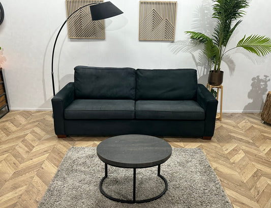 Zwarte Velvet 2.5-Zits Bank ~ Losse Kussens Met Afneembare Hoezen