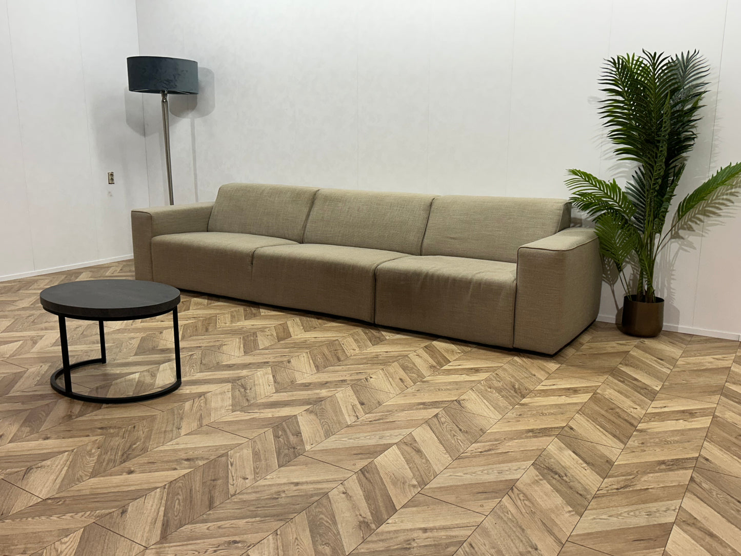 Beige 3-Zits Bank ~ Vaste Kussens