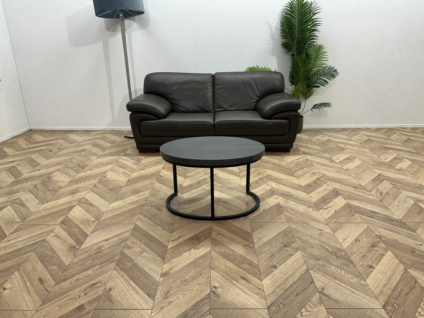 Bruine Echt Lederen 2-Zits Bank ~ Vaste Kussens