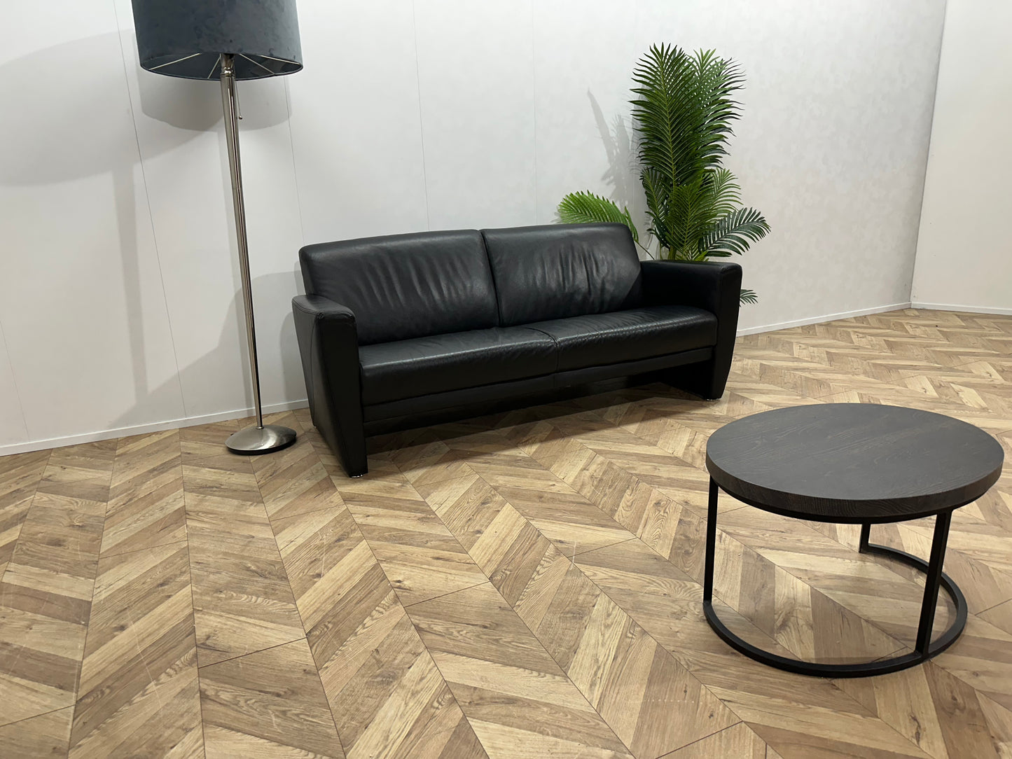 Zwart Echt Lederen 2.5-Zits Bank ~ Vaste Kussens