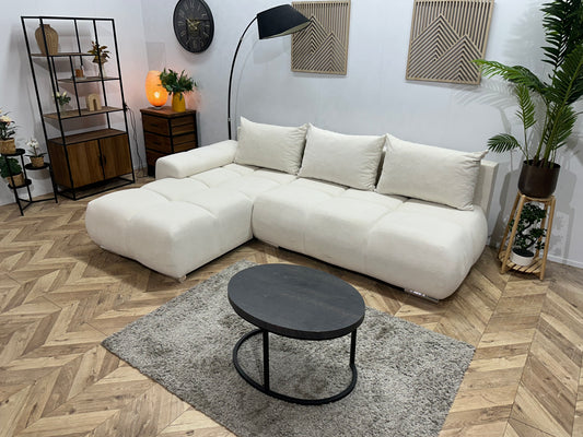 !Showroommodel! Witte Velvet Hoekbank