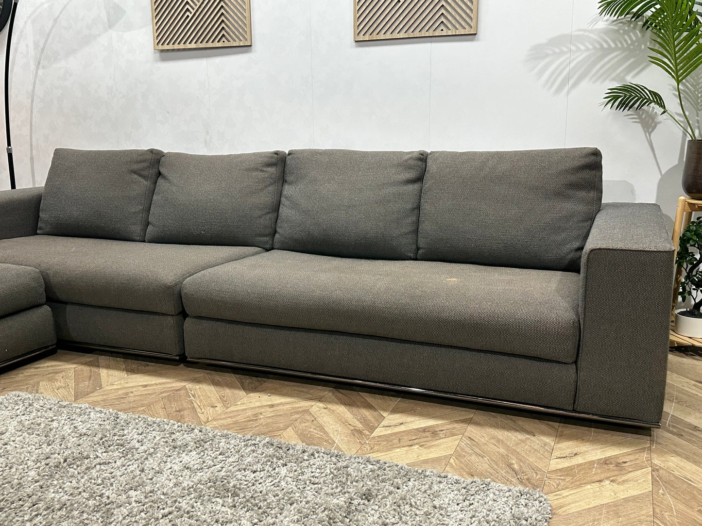 Minotti Bruine Hoekbank Inc Hocker ~ Inruilvoordeel