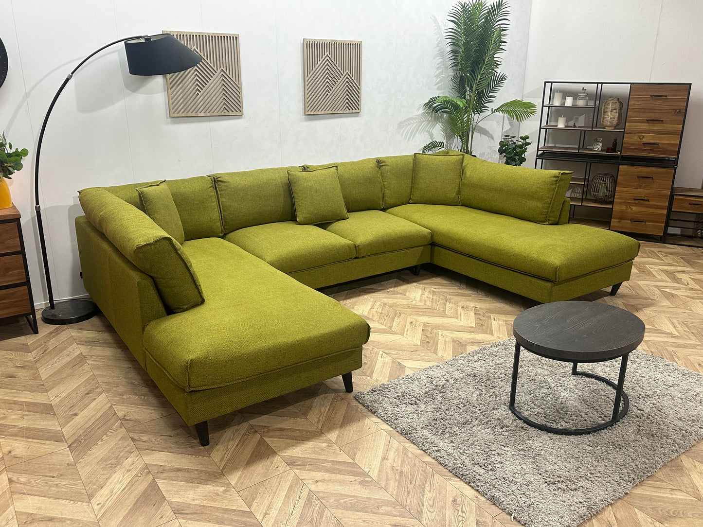 Goossens Groene U Bank ~ Losse Kussens Met Afneembare Hoezen